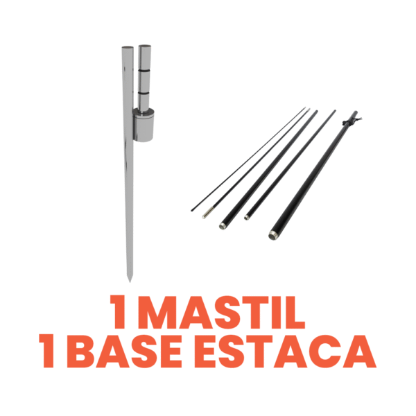 1 mástil mas 1 base estaca