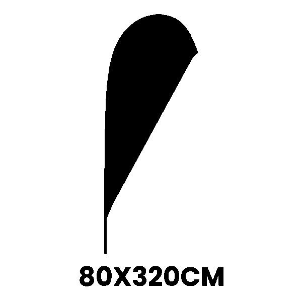 bandera estilo gota dimensiones 80x320cm